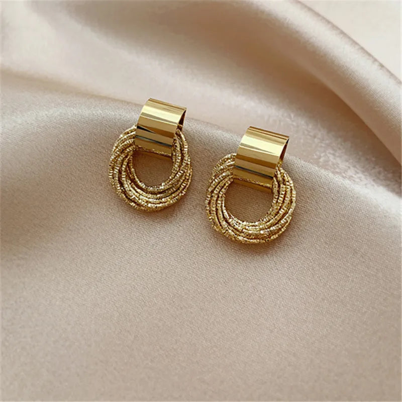 Small Circle Stud Earrings Korean Jewelry