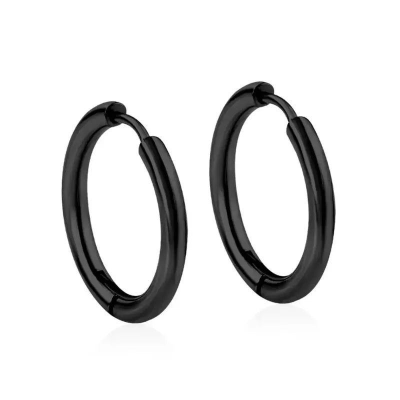 2Pcs Small Hoop Earrings , Stainles Steel Round Circle