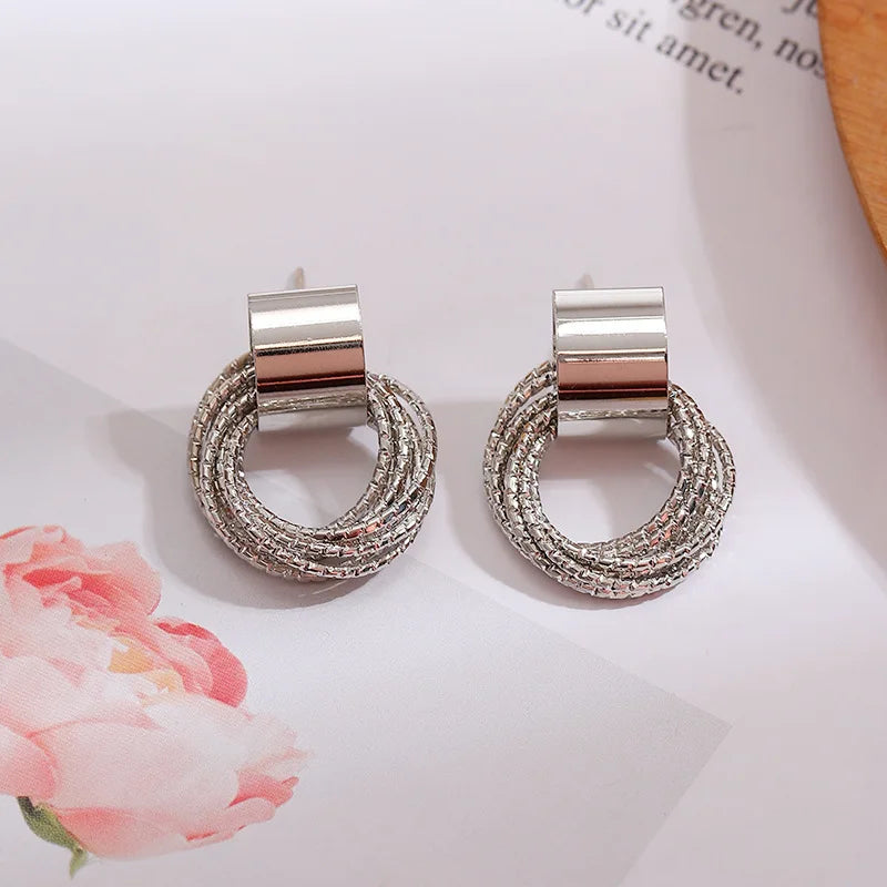 Small Circle Stud Earrings Korean Jewelry