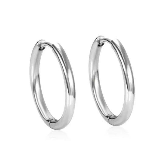 2Pcs Small Hoop Earrings , Stainles Steel Round Circle