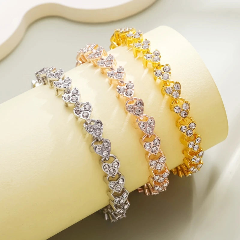 Roman Luxury Crystal Geometric Chain Bracelets