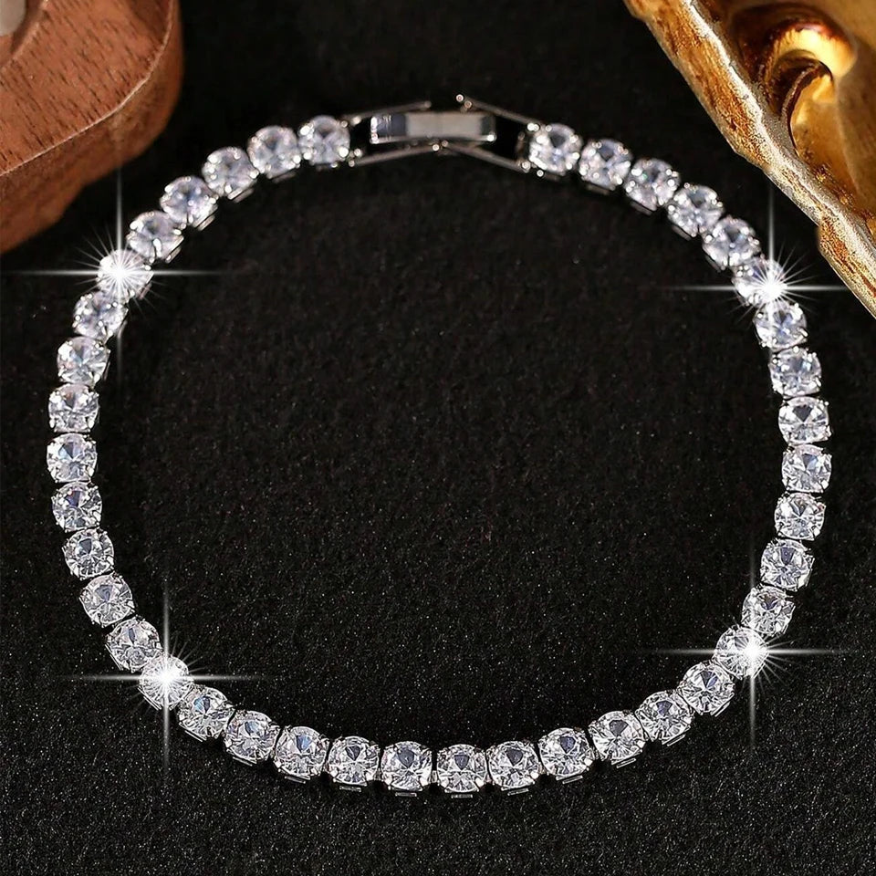 Roman Luxury Crystal Geometric Chain Bracelets