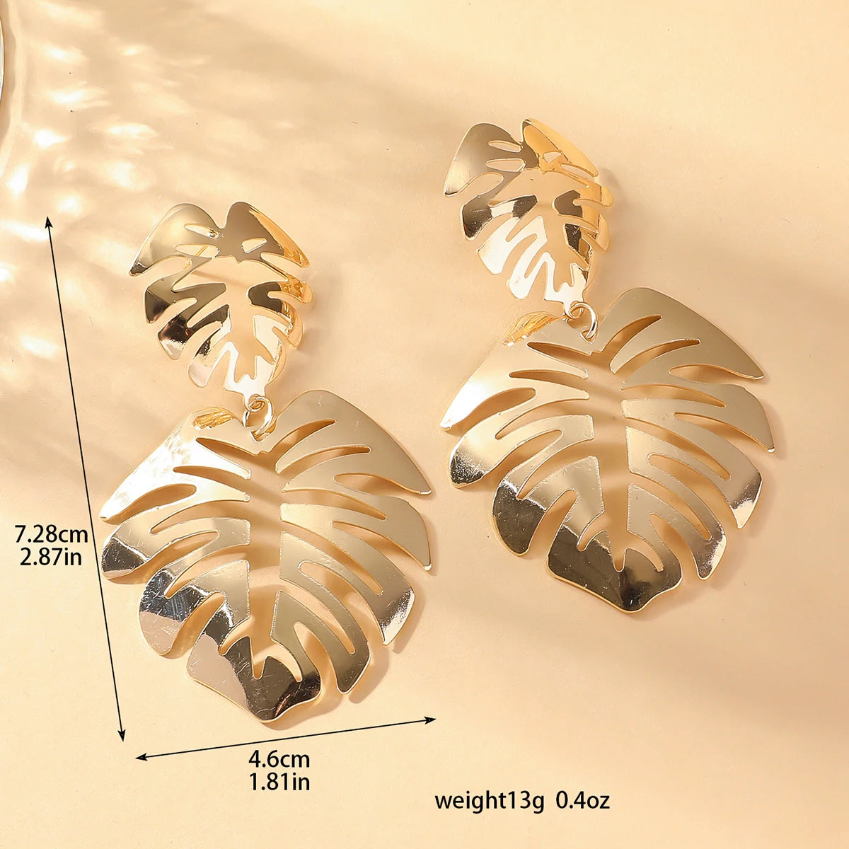 Gold Hollow Leaf Earrings